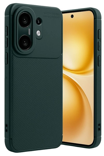 Mey İthalat®  Vivo X200 FE Auto Focus Karbon Kapak - Koyu Yeşil