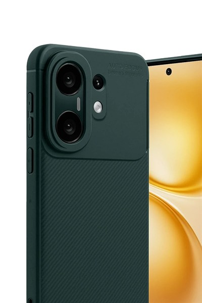 Mey İthalat®  Vivo X200 FE Auto Focus Karbon Kapak - Koyu Yeşil