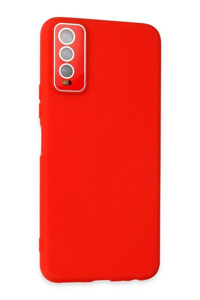 Mey İthalat®  Vivo Y11S Kılıf Lansman Glass Kapak - Kırmızı