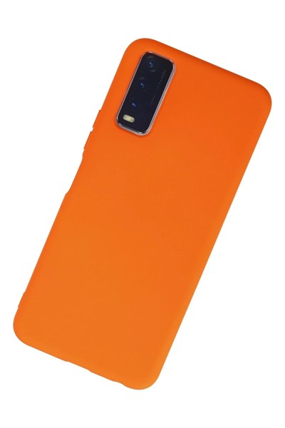 Mey İthalat®  Vivo Y11S Kılıf Nano içi Kadife Silikon - Turuncu