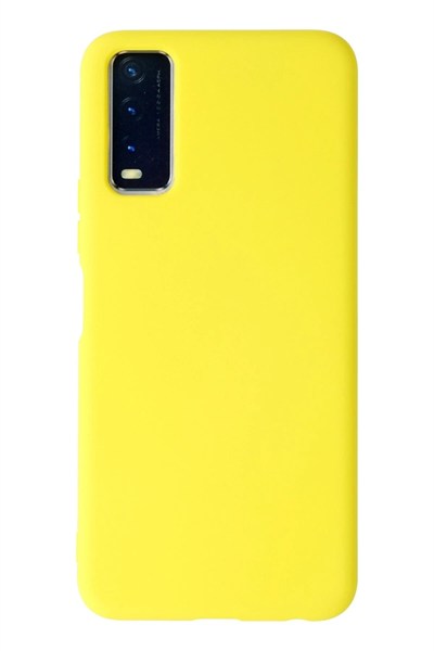 Mey İthalat®  Vivo Y11S Kılıf Nano içi Kadife Silikon - Sarı