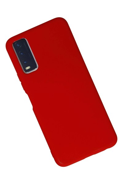 Mey İthalat®  Vivo Y11S Kılıf Nano içi Kadife Silikon - Kırmızı