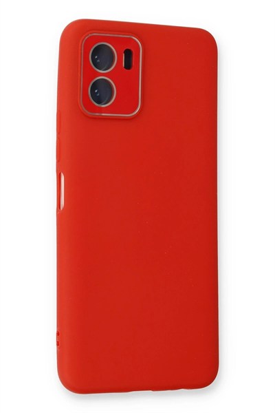 Mey İthalat®  Vivo Y15S Kılıf Lansman Glass Kapak - Kırmızı