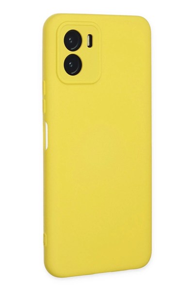 Mey İthalat®  Vivo Y15S Kılıf Nano içi Kadife Silikon - Sarı