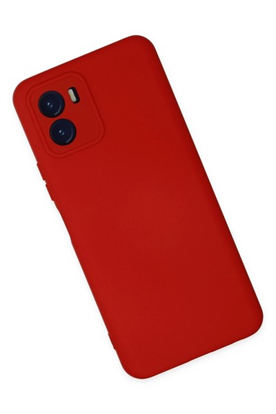 Mey İthalat®  Vivo Y15S Kılıf Nano içi Kadife Silikon - Kırmızı