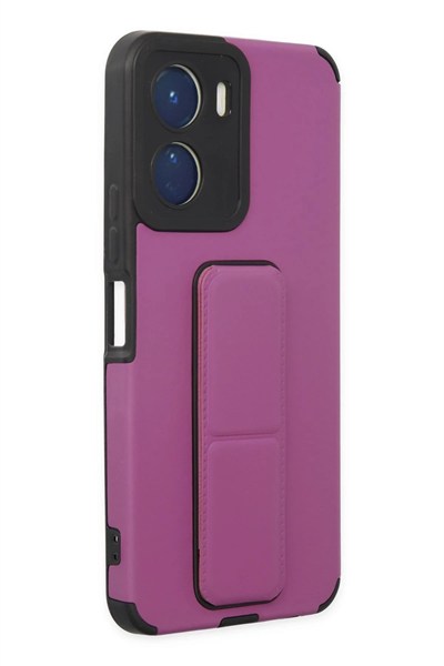 Mey İthalat®  Vivo Y16 Kılıf Mega Standlı Silikon - Mor