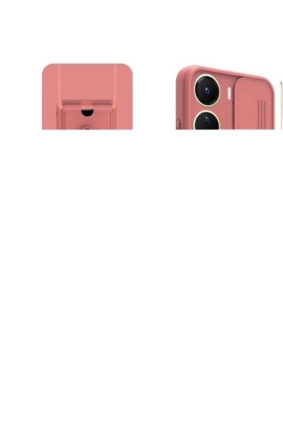 Mey İthalat®  Vivo Y16 Kılıf Zuma Kartvizitli Yüzüklü Silikon - Pembe