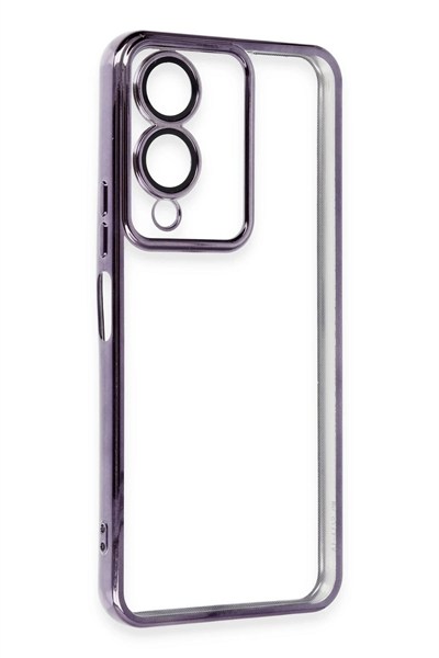 Mey İthalat®  Vivo Y17S Kılıf  Lensli Silikon - Mor