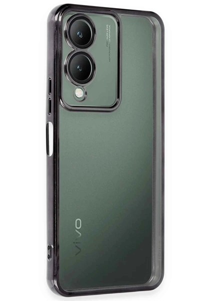 Mey İthalat®  Vivo Y17S Kılıf  Lensli Silikon - Siyah