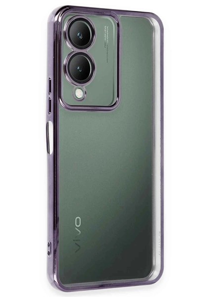 Mey İthalat®  Vivo Y17S Kılıf  Lensli Silikon - Mor