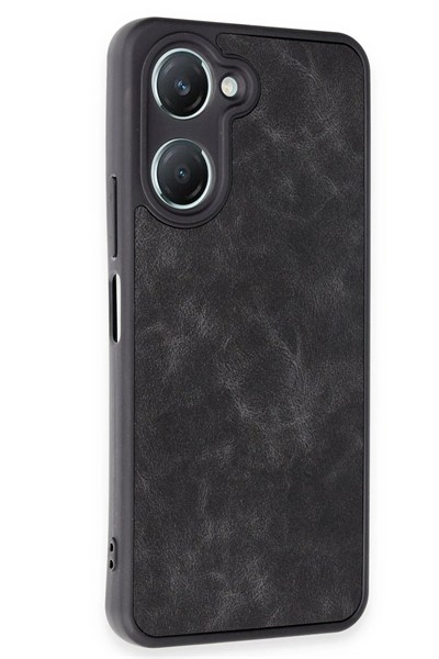 Mey İthalat®  Vivo Y18 Kılıf Aras Deri Kapak - Siyah