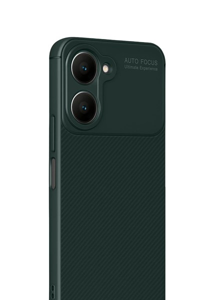 Mey İthalat®  Vivo Y18 Kılıf Auto Focus Karbon Kapak - Koyu Yeşil
