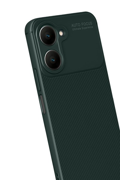 Mey İthalat®  Vivo Y18 Kılıf Auto Focus Karbon Kapak - Koyu Yeşil