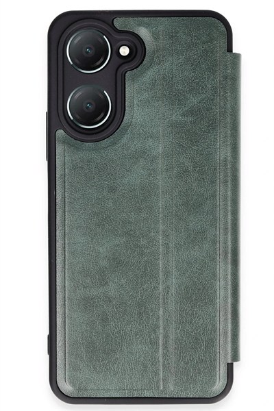 Mey İthalat®  Vivo Y18 Kılıf Flip Cover - Koyu Yeşil
