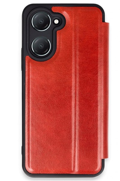 Mey İthalat®  Vivo Y18 Kılıf Flip Cover - Kırmızı