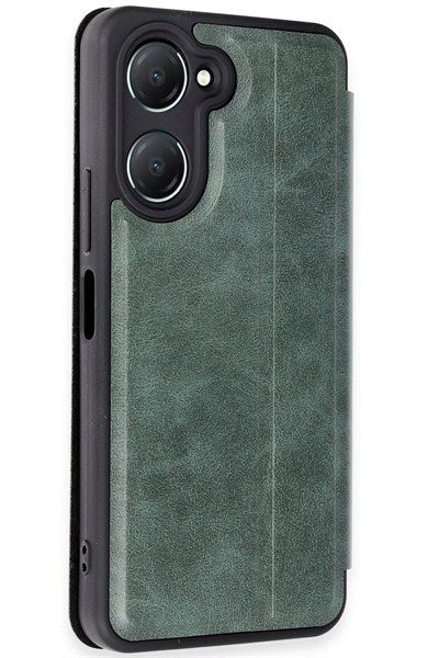 Mey İthalat®  Vivo Y18 Kılıf Flip Cover - Koyu Yeşil