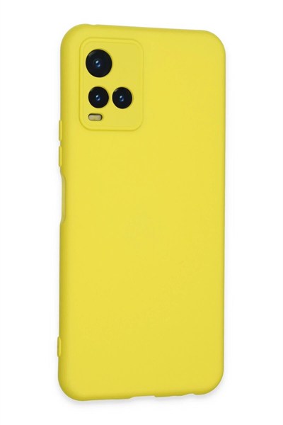 Mey İthalat®  Vivo Y21S Kılıf Nano içi Kadife Silikon - Sarı