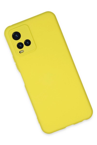 Mey İthalat®  Vivo Y21S Kılıf Nano içi Kadife Silikon - Sarı