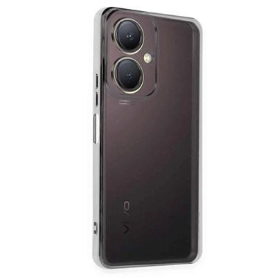 Mey İthalat®  Vivo Y27 Kılıf  Lensli Silikon - Gümüş