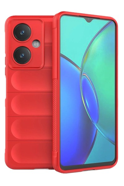 Mey İthalat®  Vivo Y27 Kılıf Optimum Silikon - Kırmızı