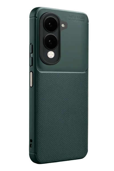 Mey İthalat®  Vivo Y29S Auto Focus Karbon Kapak - Koyu Yeşil