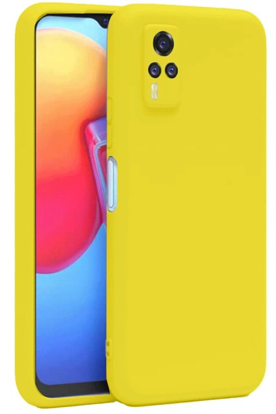 Mey İthalat®  Vivo Y53S Kılıf Nano içi Kadife Silikon - Sarı