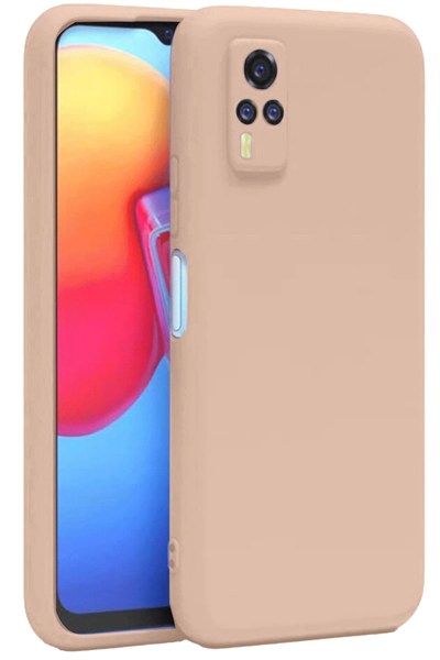 Mey İthalat®  Vivo Y53S Kılıf Nano içi Kadife Silikon - Pudra