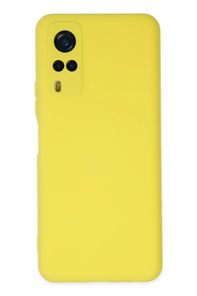 Mey İthalat®  Vivo Y53S Kılıf Nano içi Kadife Silikon - Sarı