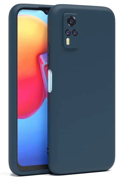 Mey İthalat®  Vivo Y53S Kılıf Nano içi Kadife Silikon - Lacivert
