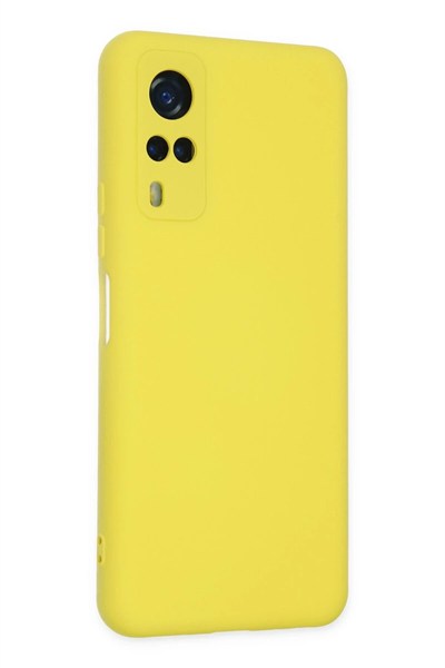 Mey İthalat®  Vivo Y53S Kılıf Nano içi Kadife Silikon - Sarı