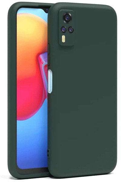Mey İthalat®  Vivo Y53S Kılıf Nano içi Kadife Silikon - Koyu Yeşil