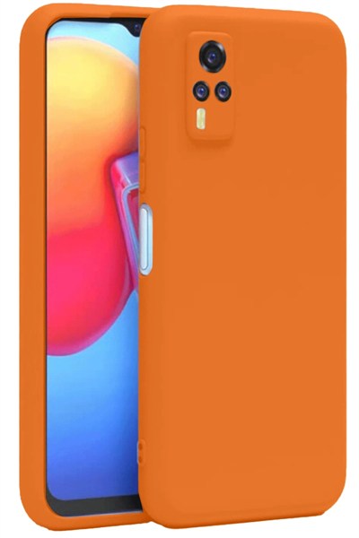 Mey İthalat®  Vivo Y53S Kılıf Nano içi Kadife Silikon - Turuncu