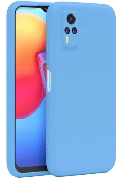 Mey İthalat®  Vivo Y53S Kılıf Nano içi Kadife Silikon - Mavi