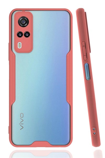 Mey İthalat®  Vivo Y53S Kılıf Platin Silikon - Pembe