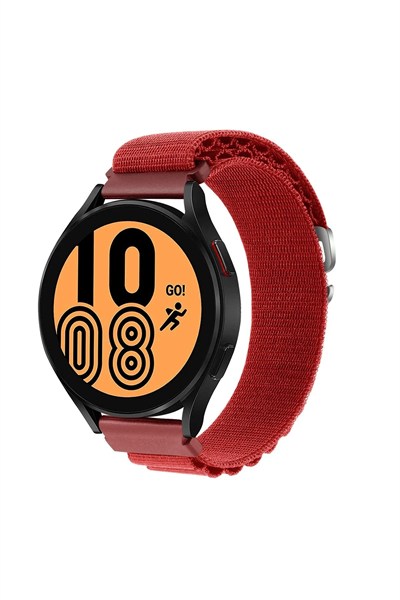 Mey İthalat®  Watch 20mm KR410 Kumaş Kordon - Kırmızı