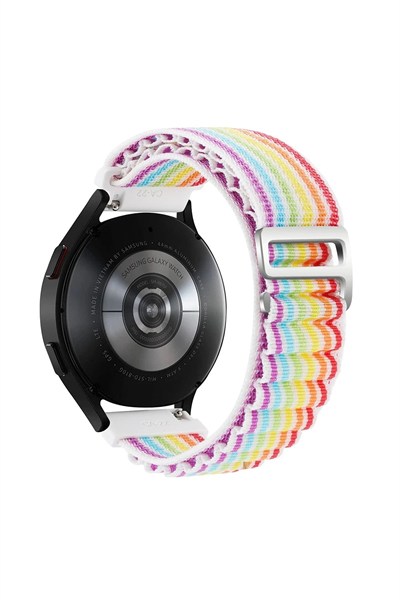 Mey İthalat®  Watch 20mm KR410 Kumaş Kordon - Gökkuşağı