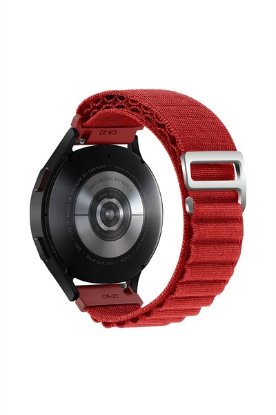 Mey İthalat®  Watch 20mm KR410 Kumaş Kordon - Kırmızı