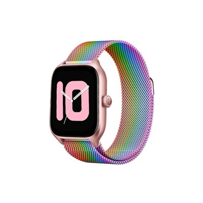 Mey İthalat®  Watch 20mm Metal Mıknatıslı Kordon - Gökkuşağı