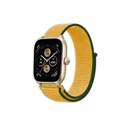 Mey İthalat®  Watch 22mm Hasırlı Cırtcırtlı Kordon - Sarı