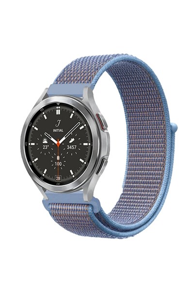 Mey İthalat®  Watch 22mm Hasırlı Cırtcırtlı Kordon - Mavi