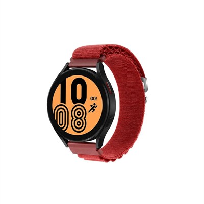 Mey İthalat®  Watch 22mm KR410 Kumaş Kordon - Kırmızı