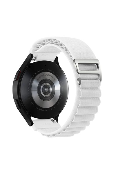 Mey İthalat®  Watch 22mm KR410 Kumaş Kordon - Beyaz