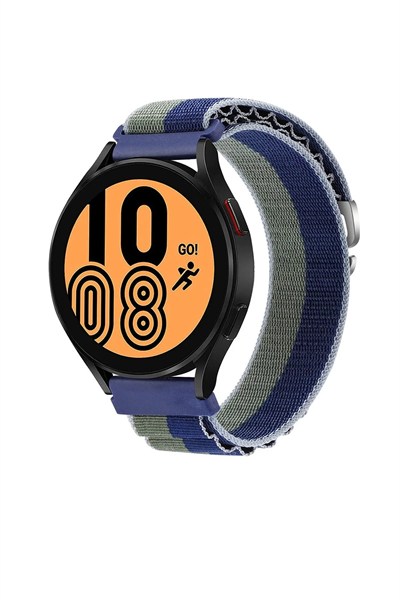 Mey İthalat®  Watch 22mm KR410 Kumaş Kordon - Lacivert-Yeşil