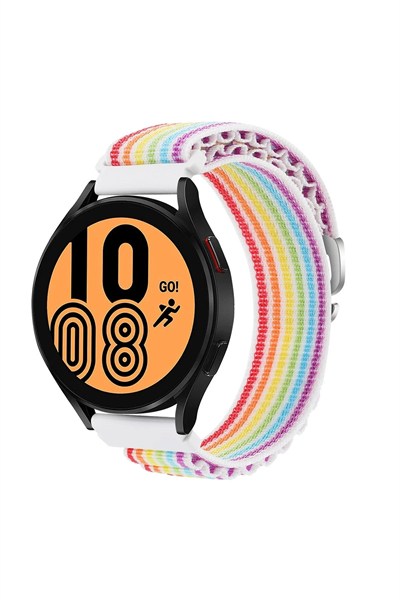 Mey İthalat®  Watch 22mm KR410 Kumaş Kordon - Gökkuşağı