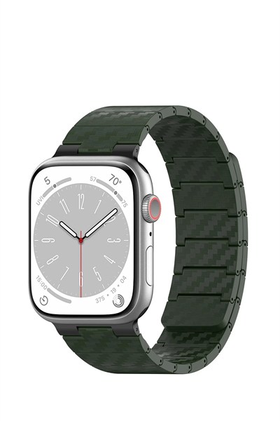 Mey İthalat®  Watch 45mm Carbon Steel Kordon - Koyu Yeşil