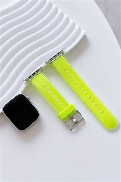 Mey İthalat®  Watch 45mm Jelly Silikon Kordon - Yeşil