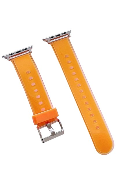 Mey İthalat®  Watch 45mm Jelly Silikon Kordon - Turuncu