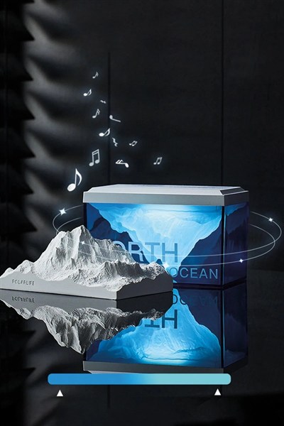 Mey İthalat®  Z4 Kuzey Okyanus Temalı Gece Lambası Özellikli BT Kablosuz Hoparlör - Mavi