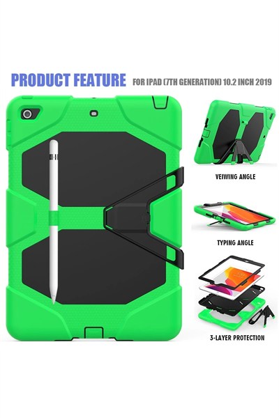 Mey İthalat®  iPad 10.2 (7.nesil) Kılıf Griffin Tablet Kapak - Yeşil