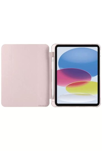 Mey İthalat®  iPad 2022 10.9 (10.nesil) Kılıf Kalemlikli Mars Tablet Kılıfı - Rose Gold